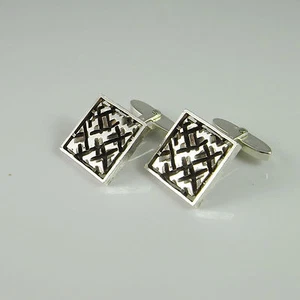 Vintage Silver Cufflinks with Box Unique Mens Cuff Links - Bild 1 von 4