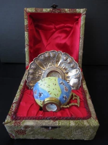 Antique Satsuma Ottoman Turkish Silver Coffee Cup Boxed, with Sultan tughra - Picture 1 of 24