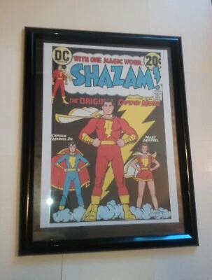 Плакат Captain Marvel No1 В РАМКЕ Mary and Jr. Shazam! #3 (1973) фильм C. C. Beck  - Изображение 1 из 4