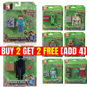 Diamond Minecraft Collection Action Figure SET Steve Enderman Overworld Kids Toy - Picture 1 of 24