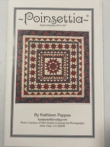 “Poinsettia” Quilt Pattern Sew Craft Christmas Holiday 64” x 64” - Imagen 1 de 3