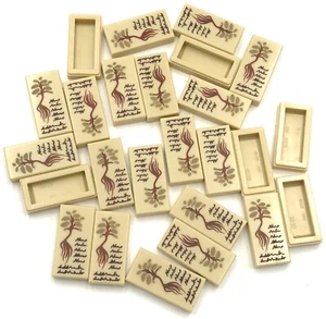 Lego 25 Nuevos Azulejos Bronceados 1 x 2 Piezas de Harry Potter Marrón Rojizo Texto y Planta - Imagen 1 de 1