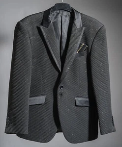 Angelino Men's Blazer 42 - Worn A Little White / Silver Elaborately Embroidered - Picture 1 of 8