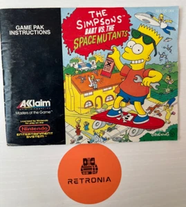 The Simpsons Bart Vs The Space Muntant  Nintendo Nes Game Instruction Manual UKV - Picture 1 of 4