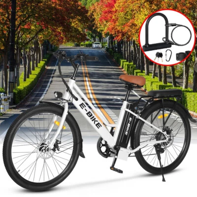 E-Bike 26" Electric Bike for Adults 500W City Bicycle-Commuter Ebike 2024 US - Image 1 of 4