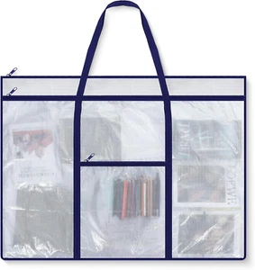 Large Poster Storage Bag 48" X 36" Bulletin Board Holder PVC Art Portfolio Case - Picture 1 of 11