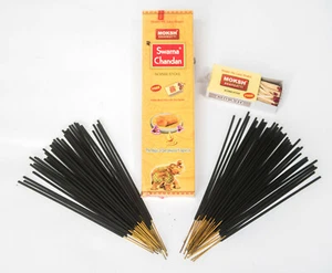  Sandelholz Räucherstäbchen 100 g, Moksh Indien + 1 Packung Zündhölzer - Bild 1 von 2