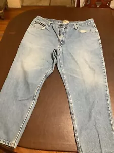 Vintage L.L. Bean 40x29 Natural Fit Blue Jeans Light Wash #18 - Picture 1 of 3