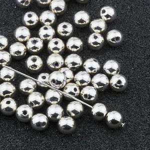 Cuentas redondas de perlas de imitación de acrílico plateado de 5 mm vintage japonesas 80 piezas 10305005 - Imagen 1 de 2