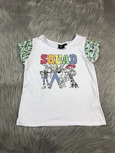 Disney Toy Story 4 Girl Squad White Sequin Sleeve T Shirt Small 6/6x - Picture 1 of 8