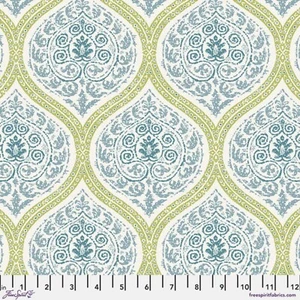 Feline Drive Fabric A CELEBRATION OF SANDERSON Madurai Teal - Sold by the Yard - Picture 1 of 7
