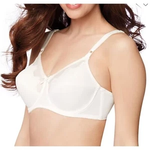 34C, White Bali Underwire Flower Bra, Comfort U-Back, Style #0180, New with Tags - Picture 1 of 2