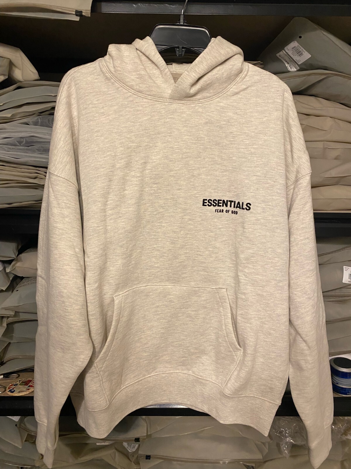 essentials knit hoodie oatmeal