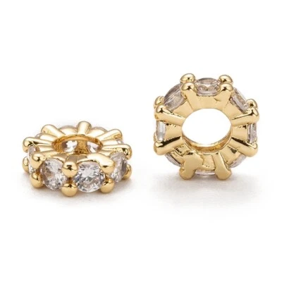 10x European Crystal Beads Spacer Charms for Jewelry Necklaces Bracelets Making - Image 1 of 4