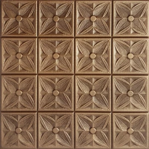 Azulejos de techo, pegamento, espuma de poliestireno Margaretta 20" x 20" bronce antiguo marrón - Imagen 1 de 2