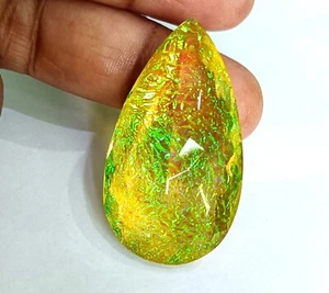 Monarch Opal Doublet 63.90 Ct Pear Cut Flawless A+Loose Multi-Color Gemstone - Picture 1 of 8