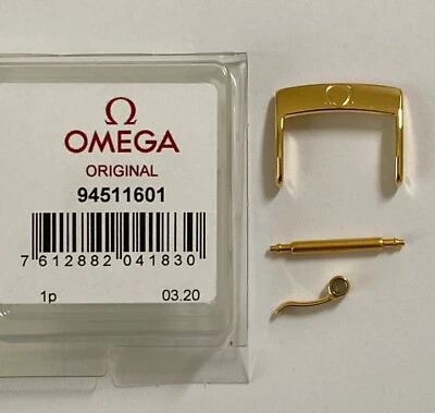 ORIGINAL OMEGA 16mm ORO BROCHE HEBILLA # 94511601 SE ADAPTA A 16mm ANCHO DE CORREA Foto 1 de 3