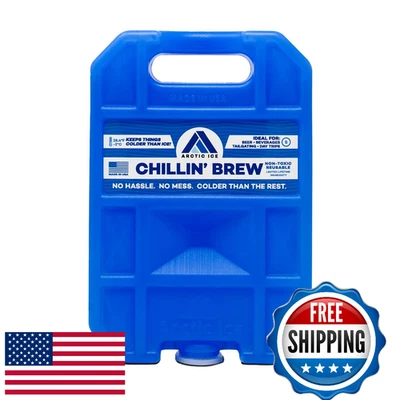 Bolsa de hielo reutilizable ARCTIC ICE Chillin' Brew Series, pequeña, azul, 0,75 lb Foto 1 de 4