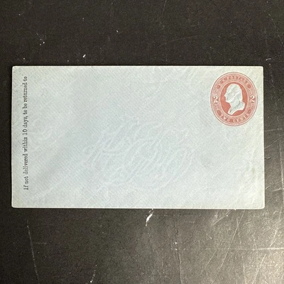 US Stamped Envelope U245 2c 1884 Full Entire Red on Blue - Image 1 of 4