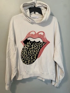 Daydreamer Rolling Stones Tongue Off White Oversized Hoodie S - Picture 1 of 5