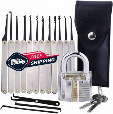 Lockpicking Practice Set – 15 PCS Stainless Steel Tools with Transparent Trainin - Image 1 of 4