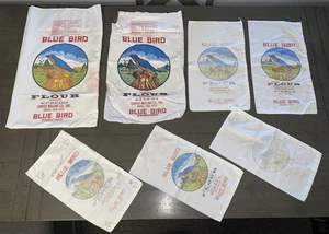 A5 7 5-20LB EMPTY CORTEZ CO MILL BLUE BIRD VALLEY QUEEN FLOUR BAG SACK CLEANED - Picture 1 of 20