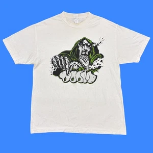 MF Doom Shirt Large White Y2K Hip Hop Tee Rap Tee Stones Throw Madlib J Dilla - Picture 1 of 12