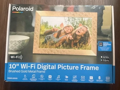 Polaroid 10” Wi-Fi Digital Picture Frame - Brushed Gold Metal Frame - Image 1 of 4