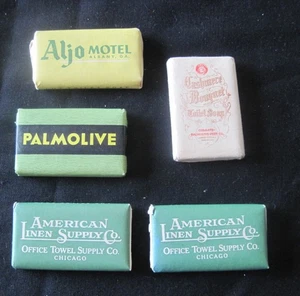 Vintage Hotel Soaps Palmolive Cashmere Bouquet Hotel Astor Aljo Columbine Motels - Picture 1 of 2