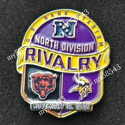 Chicago Bears Minnesota Vikings GAME DAY PIN 11/16/25 US Bank NO PACKAGING - Image 1 of 2