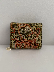 Coach Disney Keith Haring Mickey Mouse Bi Fold Geldbörse Leder C7446 Gelb USA - Bild 1 von 5