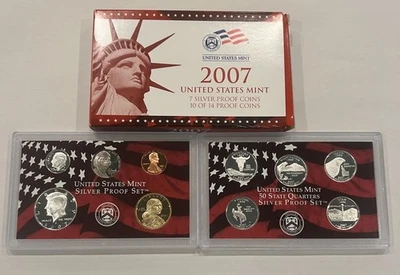 2007 United States Mint Silver Proof Set – 10 Coins – 1.34 oz Silver w/ COA - Image 1 of 4