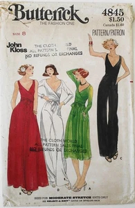 Butterick 4845 Misses JOHN KLOSS Vestidos Mono Patrón Costura Talla 8 FF - Imagen 1 de 1