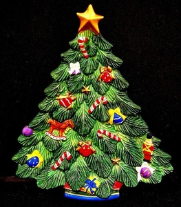 ST NICHOLAS SQUARE CHRISTMAS TREE CANAPE PLATE TRAY PLATTER LARGE 16" TALL - Picture 1 of 3