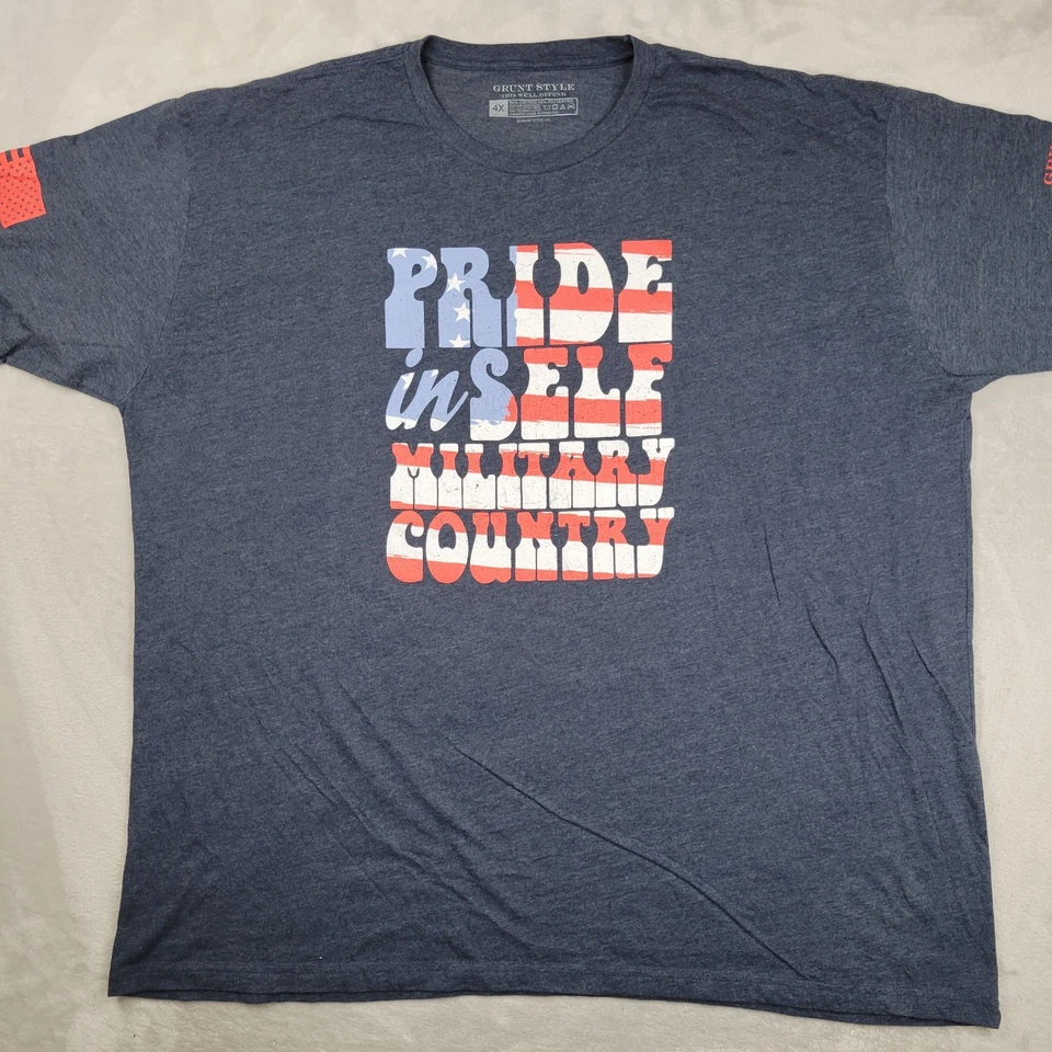 Camiseta Estilo Grunt Hombres XXXXL Patriota Militar Táctico Veterano 2A USA Pride 529 Foto 1 de 4