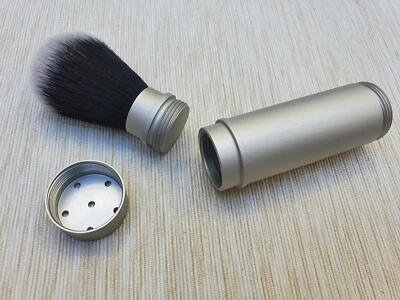 WINDROSE Silber eloxiertes Aluminium Smoking Synthetik Reise Rasierpinsel