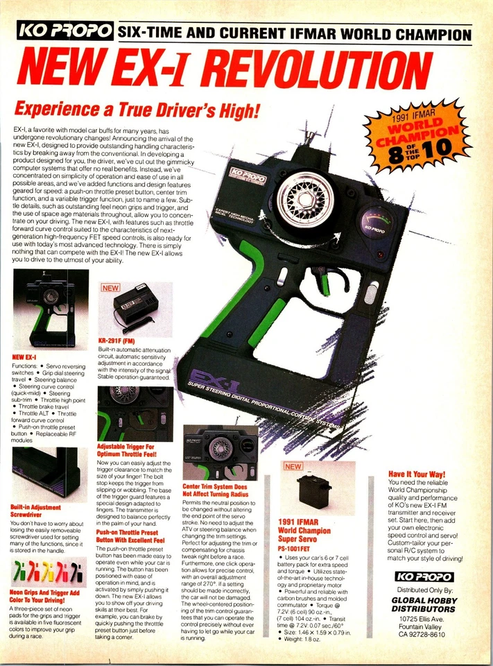 KO Propo EX-I RC System Vintage 1992 Print Ad Wall Decor - Image 1 of 1