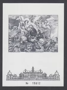 Sweden Sc 2374 MNG/MNH. Czeslaw Slania's 1000th stamp design, PROOF in black, VF - Picture 1 of 1