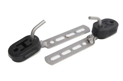 Juego de 2 colgadores de tubo de escape de acero dulce con soporte de goma Foto 1 de 4