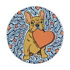 Tan French Bulldog Valentines Day Magnet Handmade Holiday Frenchie Dog Gift