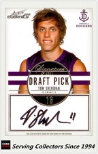2012 Select AFL Eternity Draft Pick Signature Card DPS7 T. Sheridan (Fremantle)