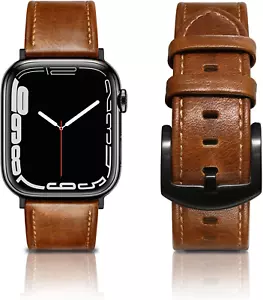 HOT 42mm Strap Band Genuine Leather Watch Series 3 2 1 Wristband for Iphone NEW - Picture 1 of 20