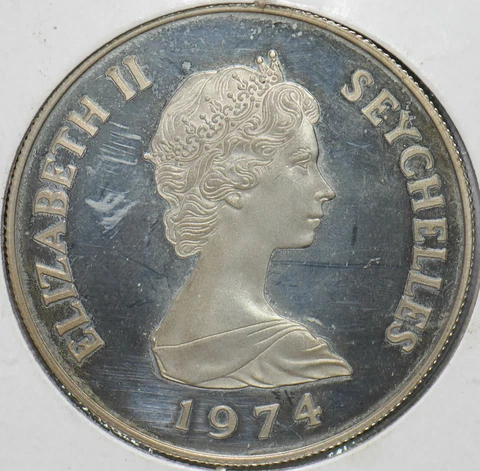 Seychelles 1974 Elizabeth II 10 Rupees Turtle animal proof 293157 combine shippi Cover