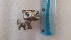 Littlest Pet Shop Authentic # 1054 Brown Cream Ferret Blue Eyes - Imagen 1 de 2