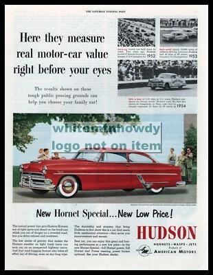 1954 HUDSON HORNET Special 2-door Red Classic Car Original PRINT AD - Image 1 of 3