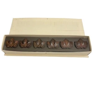 NUEVO Juego de 6 soportes de anillo de servilleta de hoja de arce Pottery Barn de metal de otoño - Imagen 1 de 9