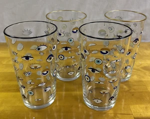Anthropologie Rakle Evil Eye/Watchful Evil 16 Oz & 6" Tall 4er Set Gläser Sehr guter Zustand - Bild 1 von 11