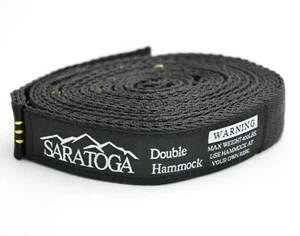 NEW Saratoga Outdoor Equipment & Apparel Company Hammock Tree Strap Black/Yellow - Picture 1 of 2