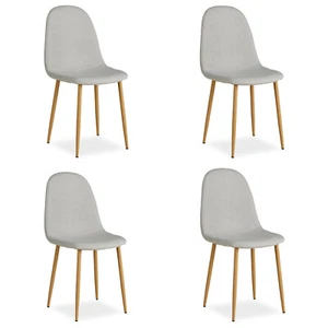 Stühle Esszimmer 4er Set 4 Polsterstühle Stoff Grau Küche Wohnzimmer Homestyle4u - Bild 1 von 8
