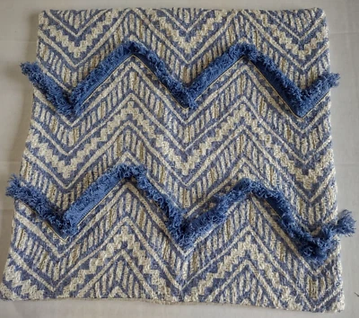 Pottery Barn 18" Square Chevron Pillow Cover Marketing SampleNEW Wedgewood Foto 1 de 4